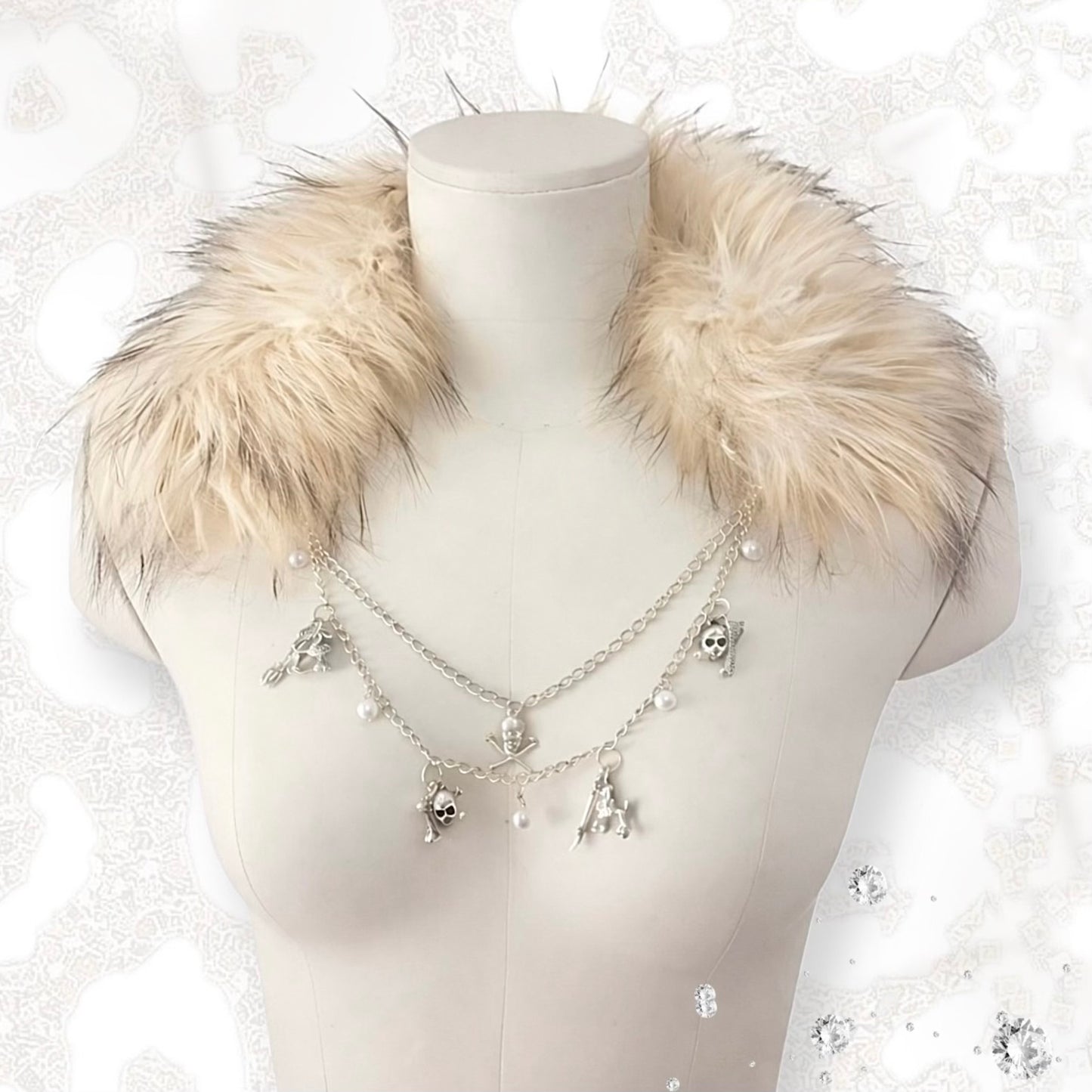 2000s Furry Necklace(White)#009