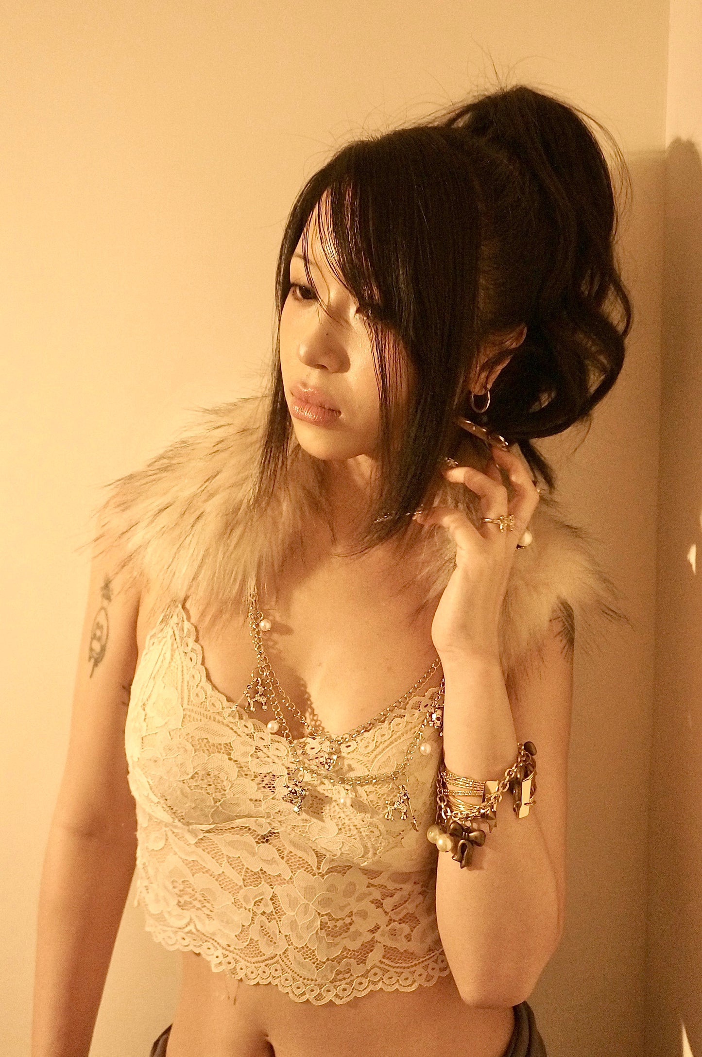 2000s Furry Necklace(White)#009